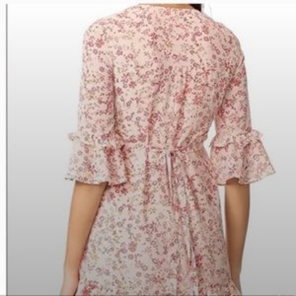 For Love and Lemons Light Pink Floral Churro Dress - Picture 3 of 9
